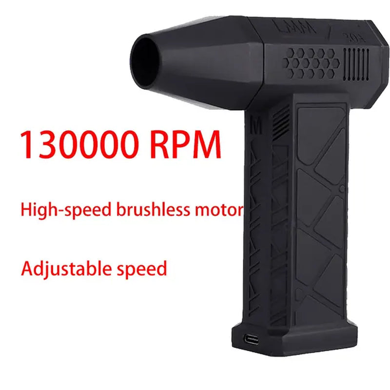 130000RPM Turbo Fan Silent High Power Jet Fan Speedy Brushless Motor Air Duster Type-C PD Fast Recharging Dust Blower Air Blower