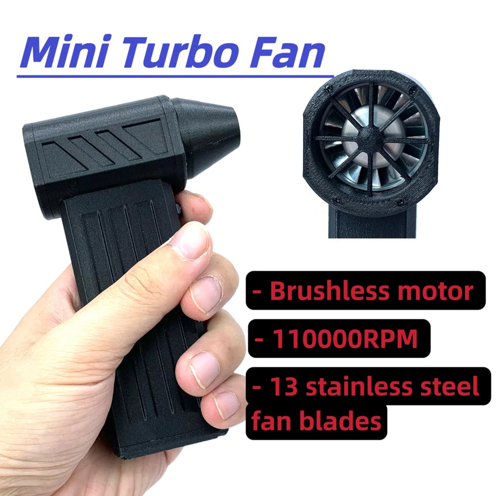 130000RPM Turbo Fan Silent High Power Jet Fan Speedy Brushless Motor Air Duster Type-C PD Fast Recharging Dust Blower Air Blower